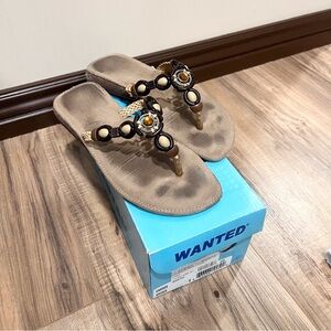 Wanted Tan and Black Sandals